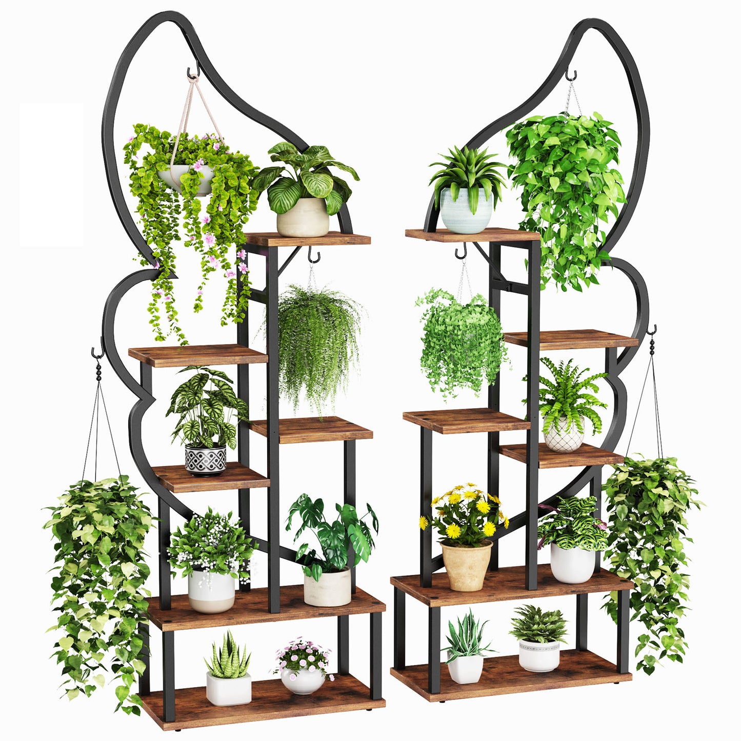 Flycity Plant Stand Indoor butterfly-shaped, 4 Tier 8 Potted Metal Plant Shelf for Living Room, Patio, Balcony, Garden Decor