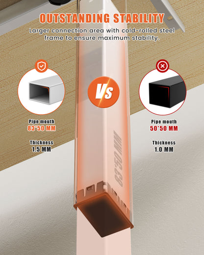 Flycity Electric Standing Desk Adjustable Height Stand Up Desk, 55" x 24" Sit Stand Desk, Low Noise Home Office Desk, Computer Desk with Splice Board, Child Lock & Memory Function, Maple