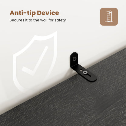 Flycity 70" Tall Bookshelf, 5 Tier Farmhouse Bookcase with Storage Cabinet and Doors, Freestanding Wood Shelves for Bedroom, Living Room, or Kitchen，Blue