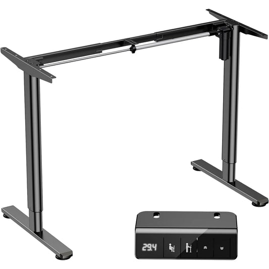 Flycity Electric Standing Desk Frame, Adjustable Height Stand Up Desk Legs, 27.6"-43.3" Adjustable Length Home Office Desk Legs, Computer Desk Base with Child Lock & Memory Function, Black