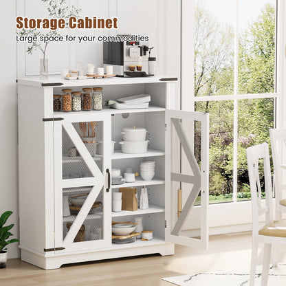 Flycity Shoe Cabinet, 6-Tiers Shoe Rack Organizer Cabinet with Adjustable Shelves, Freestanding Cabinet Storage with Anti-Tip Fitting (Mesh Door)