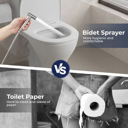 KINGTACK Handheld Bidet Sprayer for Toilet, Adjustable Cloth Diaper Sprayer Bidets Attachment for Toilet, Toilet Sprayer with Bidet Hose for Feminine Wash