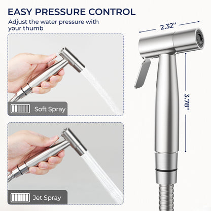 KINGTACK Handheld Bidet Sprayer for Toilet, Adjustable Cloth Diaper Sprayer Bidets Attachment for Toilet, Toilet Sprayer with Bidet Hose for Feminine Wash