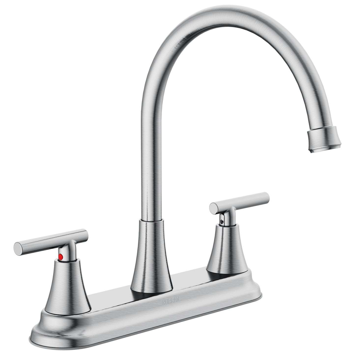 KINGTACK Modern High Arc Kitchen Sink Faucet - Metallic Plating Over ABS Plastic, Brushed Nickel