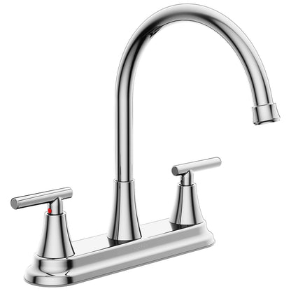 KINGTACK Modern High Arc Kitchen Sink Faucet - Metallic Plating Over ABS Plastic, Chrome
